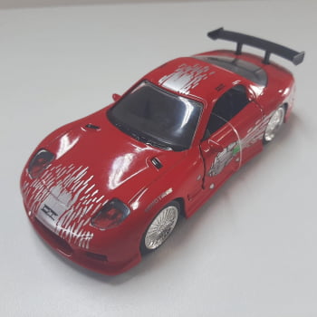 Miniatura 1993 Mazda Dom /Toretto RX-7 Velozes e Furiosos Escala 1/32