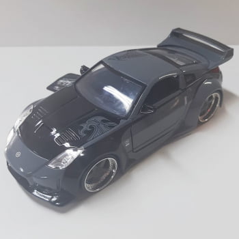 Miniatura 2003 Nissan 350Z Tunado Fairlady Z33 Velozes e Furiosos Jhonny Trank DK Escala 1/24