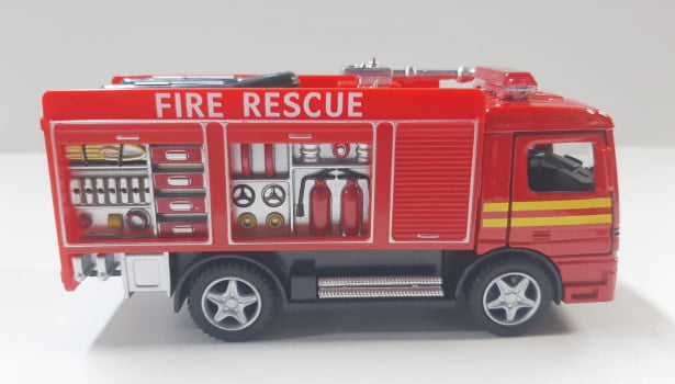 Mini 1/32 Bombeiro Resgate Fire Engine Kinsfun - Miniaturas Escala 1/32