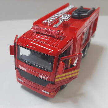 Mini 1/32 Bombeiro Resgate Fire Engine Kinsfun - Miniaturas Escala 1/32