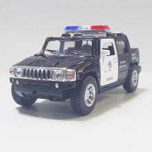 Miniatura Carrinho de Ferro Hummer 2005 H2 SUT Policial Escala 1/40