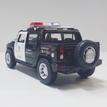 Miniatura Carrinho de Ferro Hummer 2005 H2 SUT Policial Escala 1/40