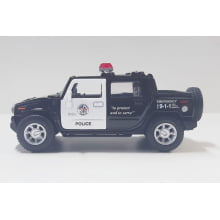 Miniatura Carrinho de Ferro Hummer 2005 H2 SUT Policial Escala 1/40