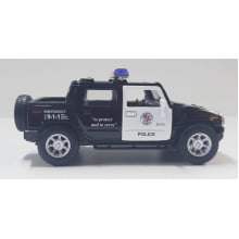 Miniatura Carrinho de Ferro Hummer 2005 H2 SUT Policial Escala 1/40