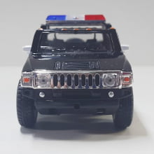 Miniatura Carrinho de Ferro Hummer 2005 H2 SUT Policial Escala 1/40