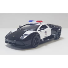 Miniatura Carrinho de Ferro Lamborghini Murciélago Policial LP640 Escala 1/36