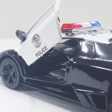 Miniatura Carrinho de Ferro Lamborghini Murciélago Policial LP640 Escala 1/36