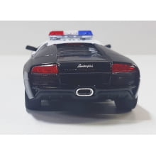 Miniatura Carrinho de Ferro Lamborghini Murciélago Policial LP640 Escala 1/36