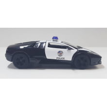 Miniatura Carrinho de Ferro Lamborghini Murciélago Policial LP640 Escala 1/36