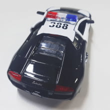 Miniatura Carrinho de Ferro Lamborghini Murciélago Policial LP640 Escala 1/36