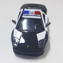 Miniatura Carrinho de Ferro Lamborghini Murciélago Policial LP640 Escala 1/36