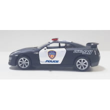 Miniatura Carrinho de Ferro Nissan 2009 GT-R R35 Policial Escala 1/36