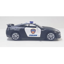 Miniatura Carrinho de Ferro Nissan 2009 GT-R R35 Policial Escala 1/36