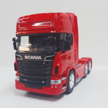 Miniatura Cavalo de Ferro Scannia Trucado V8 730Vermelho Escala 1/32