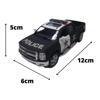 Mini 1/46 2014 Chevrolet Silverado Camionete Preta Policial