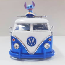 Mini1/24 de Ferro Kombi Volkswagen T1 Tema Lilo e Stitch - Miniatura Escala 1/24