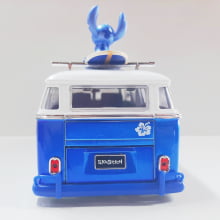 Mini1/24 de Ferro Kombi Volkswagen T1 Tema Lilo e Stitch - Miniatura Escala 1/24