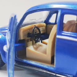  Miniatura de Ferro 1967 Volkswagen Fusca Beetle Clássico Brilho Azul Escala 1/32