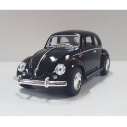  Miniatura de Ferro 1967 Volkswagen Fusca Beetle Clássico Brilho Preto Escala 1/32