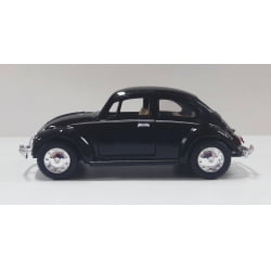  Miniatura de Ferro 1967 Volkswagen Fusca Beetle Clássico Brilho Preto Escala 1/32