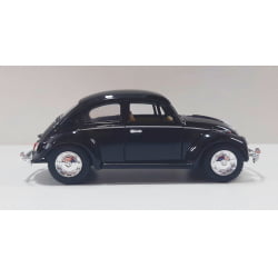  Miniatura de Ferro 1967 Volkswagen Fusca Beetle Clássico Brilho Preto Escala 1/32