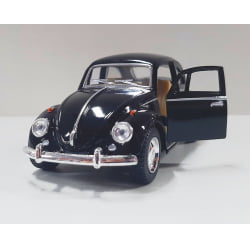  Miniatura de Ferro 1967 Volkswagen Fusca Beetle Clássico Brilho Preto Escala 1/32