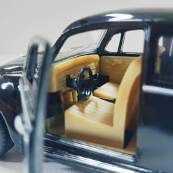  Miniatura de Ferro 1967 Volkswagen Fusca Beetle Clássico Brilho Preto Escala 1/32