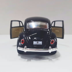  Miniatura de Ferro 1967 Volkswagen Fusca Beetle Clássico Brilho Preto Escala 1/32