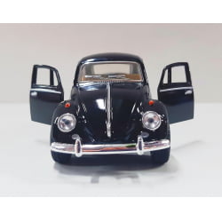  Miniatura de Ferro 1967 Volkswagen Fusca Beetle Clássico Brilho Preto Escala 1/32