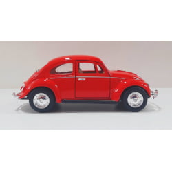  Miniatura de Ferro 1967 Volkswagen Fusca Beetle Clássico Brilho Vermelho Escala 1/32