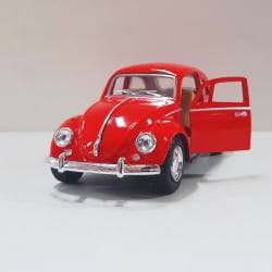  Miniatura de Ferro 1967 Volkswagen Fusca Beetle Clássico Brilho Vermelho Escala 1/32