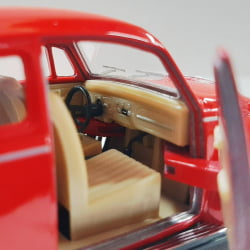  Miniatura de Ferro 1967 Volkswagen Fusca Beetle Clássico Brilho Vermelho Escala 1/32