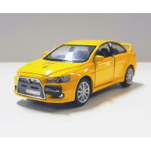 Miniatura de Ferro 2008 Mitsubishi Lancer Evo X Amarelo Escala 1/36