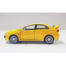 Miniatura de Ferro 2008 Mitsubishi Lancer Evo X Amarelo Escala 1/36