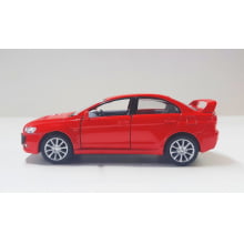 Miniatura de Ferro 2008 Mitsubishi Lancer Evo X Vermelho Escala 1/36