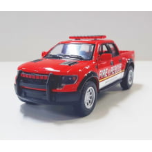 Miniatura de Ferro 2013 Ford F-150 Raptor Supercrew Bombeiros Escala 1/46