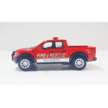 Miniatura de Ferro 2013 Ford F-150 Raptor Supercrew Bombeiros Escala 1/46