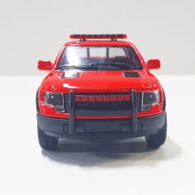 Miniatura de Ferro 2013 Ford F-150 Raptor Supercrew Bombeiros Escala 1/46