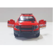 Miniatura de Ferro 2013 Ford F-150 Raptor Supercrew Bombeiros Escala 1/46