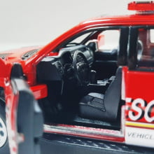 Miniatura de Ferro 2013 Ford F-150 Raptor Supercrew Bombeiros Escala 1/46