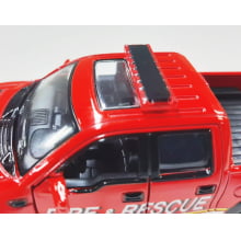 Miniatura de Ferro 2013 Ford F-150 Raptor Supercrew Bombeiros Escala 1/46