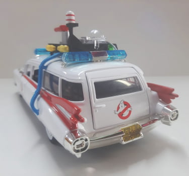 Miniatura de ferro Caça-Fantasmas ECTO-1 Cadillac Esc 1/24 _Ambulance Ghost Busters 