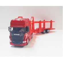 Miniatura de Ferro Cegonha Scannia Toco V8 R730 Vermelho Escala 1/64