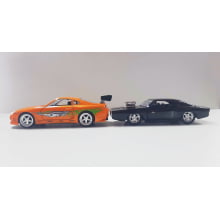 Miniaturas de Ferro Dodge Charger R/T Preto do Toretto e Toyota Supra do Brian Escala  1/32 Velozes e Furiosos