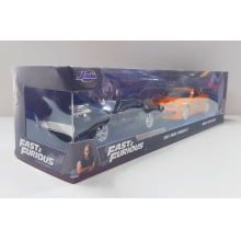 Miniaturas de Ferro Dodge Charger R/T Preto do Toretto e Toyota Supra do Brian Escala  1/32 Velozes e Furiosos