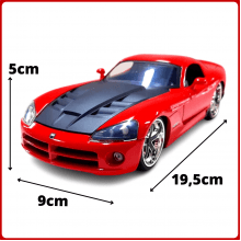 Miniatura de Ferro Dodge Viper Vermelho SRT10  2008 Escala 1/24