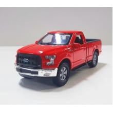 Miniatura de Ferro Ford F-150 Picape Vermelha Comum Regular Cab Escala 1/46