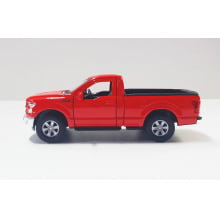 Miniatura de Ferro Ford F-150 Picape Vermelha Comum Regular Cab Escala 1/46