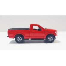 Miniatura de Ferro Ford F-150 Picape Vermelha Comum Regular Cab Escala 1/46