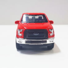 Miniatura de Ferro Ford F-150 Picape Vermelha Comum Regular Cab Escala 1/46